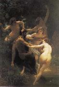 Adolphe William Bouguereau The god of the forest with their fairy oil painting